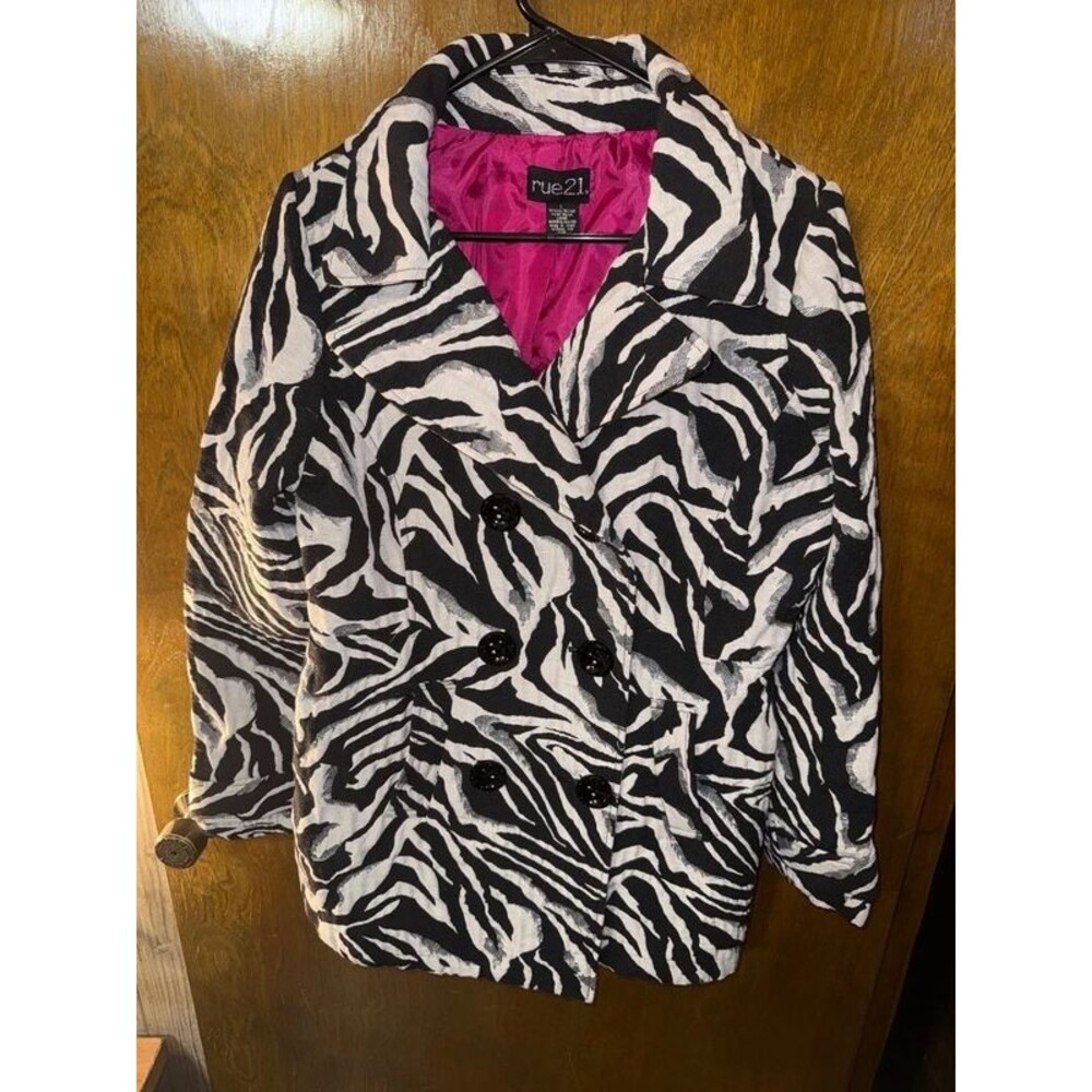 Y2K Rue 21 Zebra Coat L